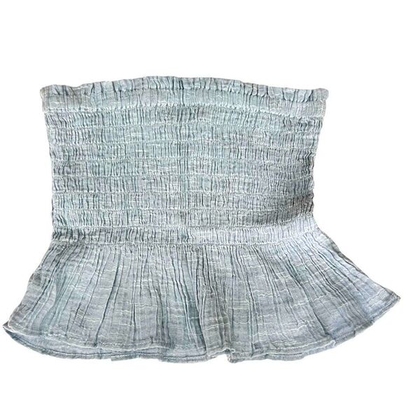 American Eagle Light Blue Strapless Tube Crop Top NWOT - Picture 6 of 12